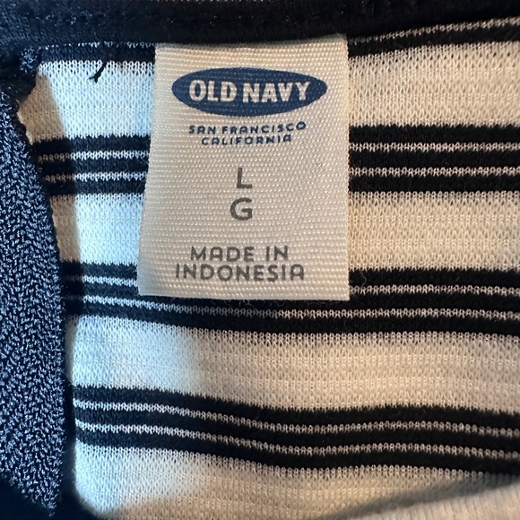 NWT Women’s Old Navy Black and White Striped Long Sleeve Dress size L - Picture 10 of 12